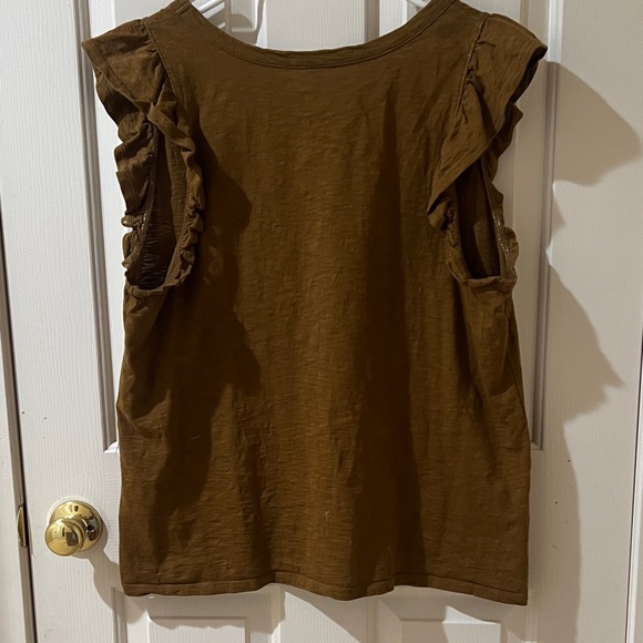 Universal Thread Brown Ruffle Sleeve Top - Picture 3 of 3